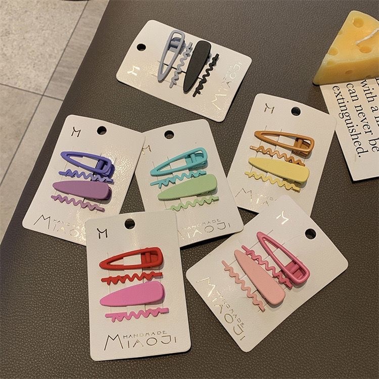 《4756》甜甜繽紛夏日水滴波浪髮夾組（4入）