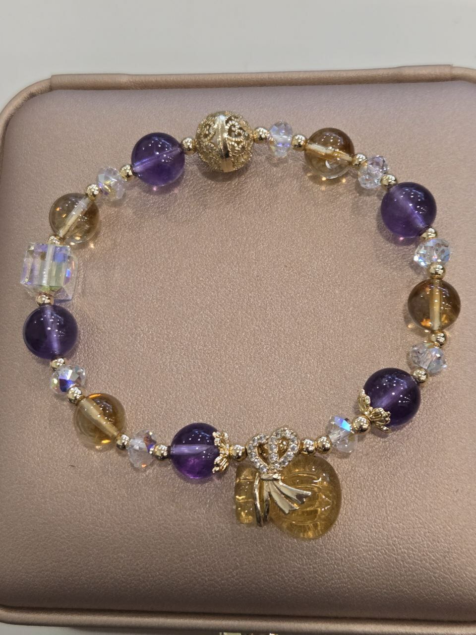 [S] GEMZ & CO ZBB AMETHYST/CITRINE WITH FU DAI 8MM GOLD ACC BLT, Y3 (Y3)