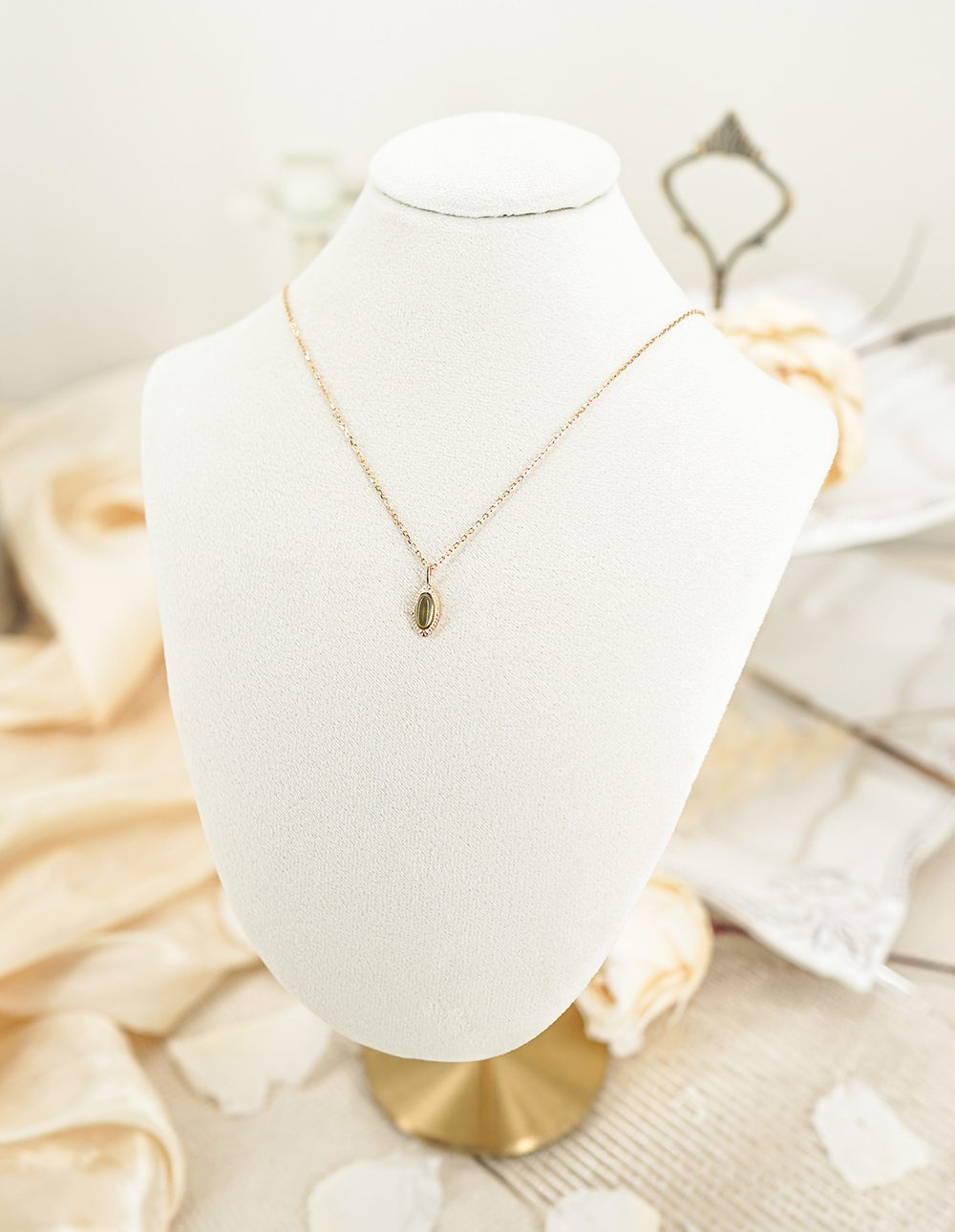 925 純銀馬眼橄欖石項鍊