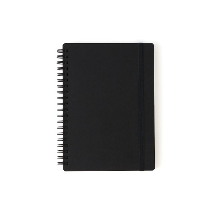 無印良品 MUJI 上質紙雙環筆記本(6mm橫線).附帶/80張/黑/B6