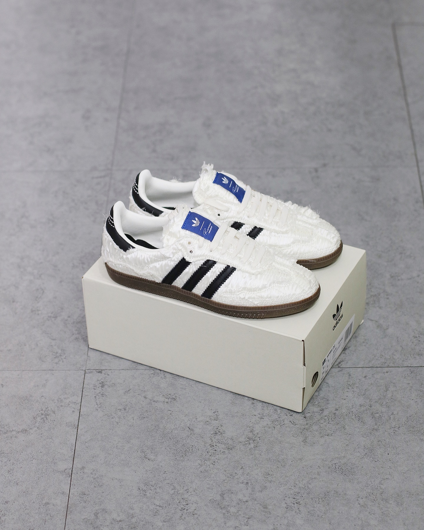 Adidas Samba OG x Caroline Hu White 白黑色Textured Silk Upper JQ4748