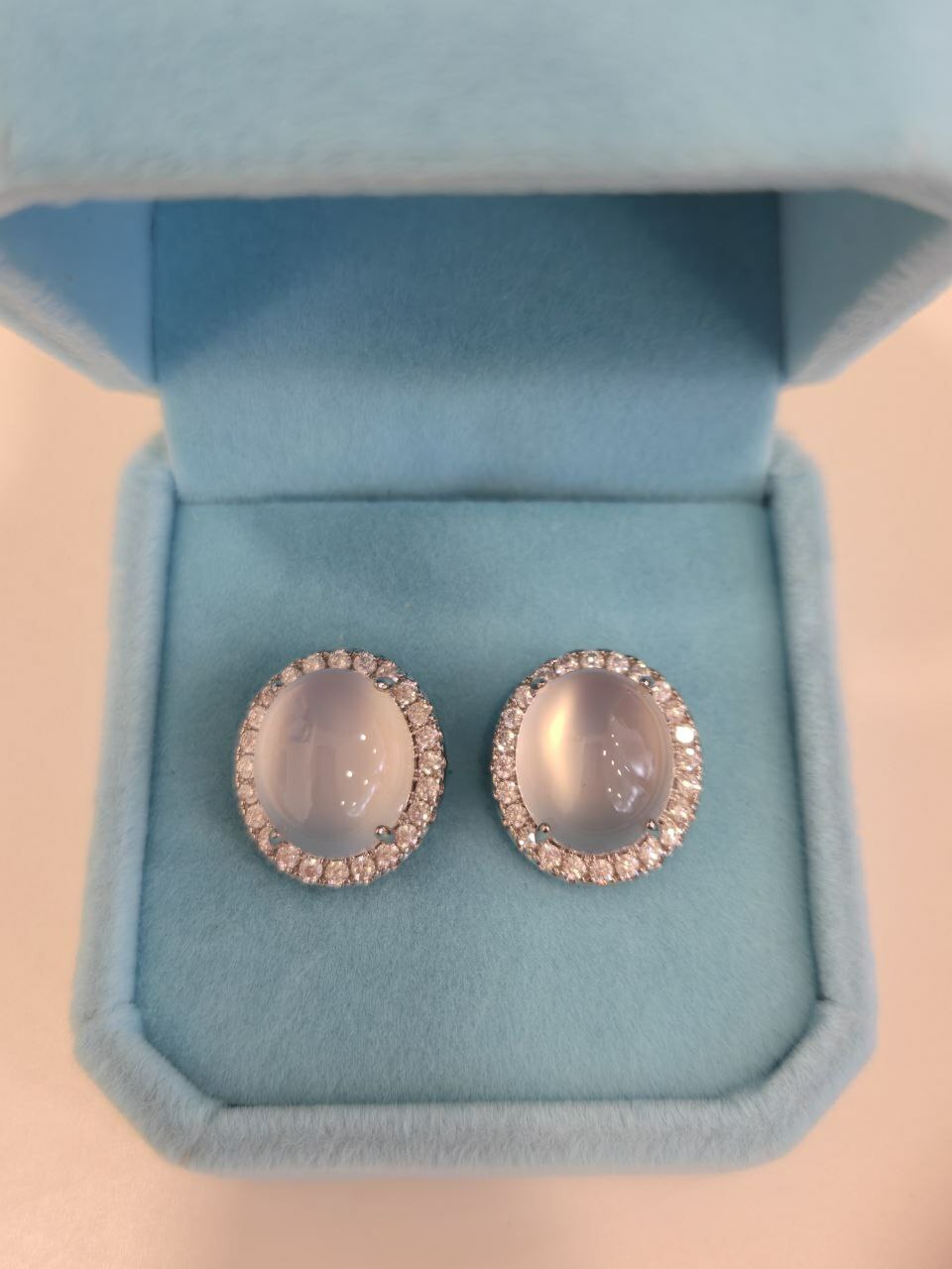 [S] GEMZ & CO CLTF CHALCEDONY YU SUI 925 SILVER EARRING, Z3 (Z3)