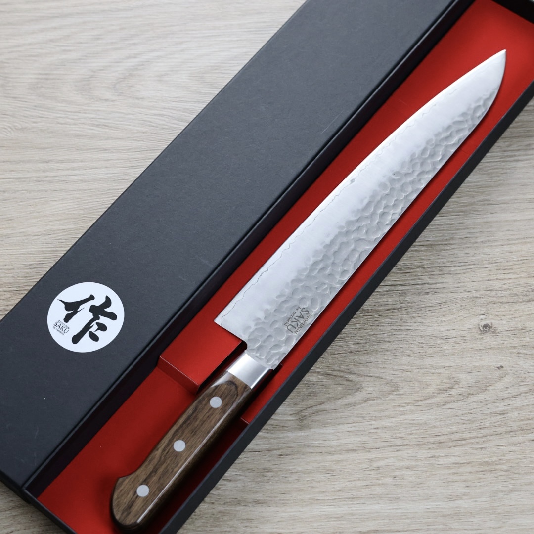 作SAKU 壱 牛刀 270mm AUS8鋼 鎚目