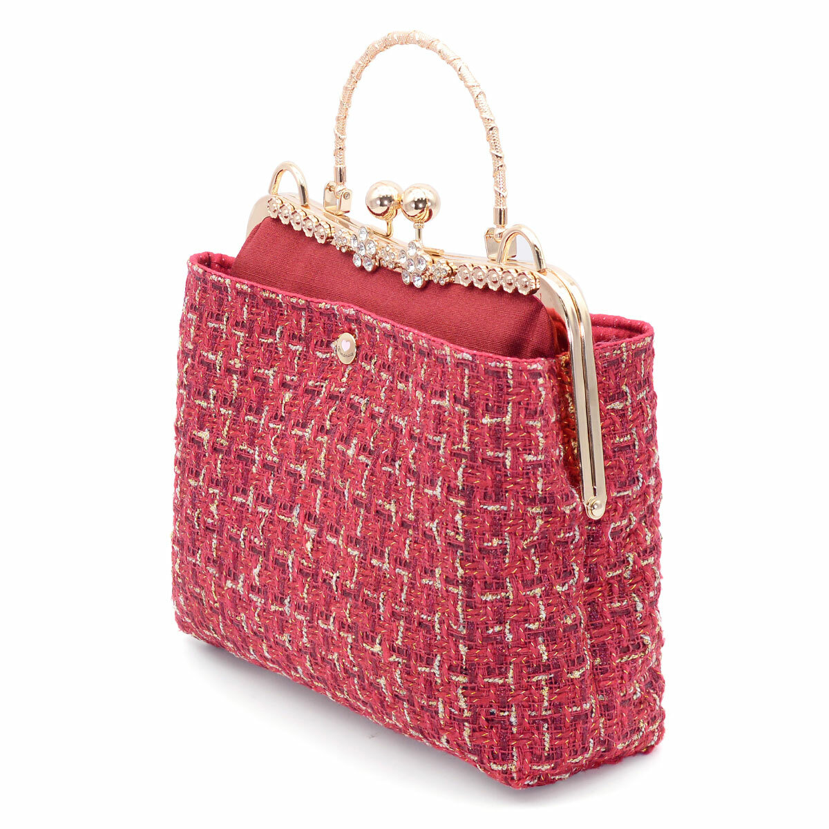 23公分梅花鑲鑽手提口金(鎖螺絲款)【贈小香三層口金手提包紙型】