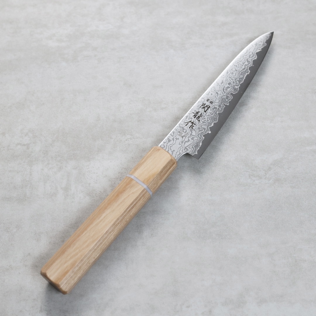 関龍作 蔬果刀 120mm VG10鋼 33層大馬士革 和柄