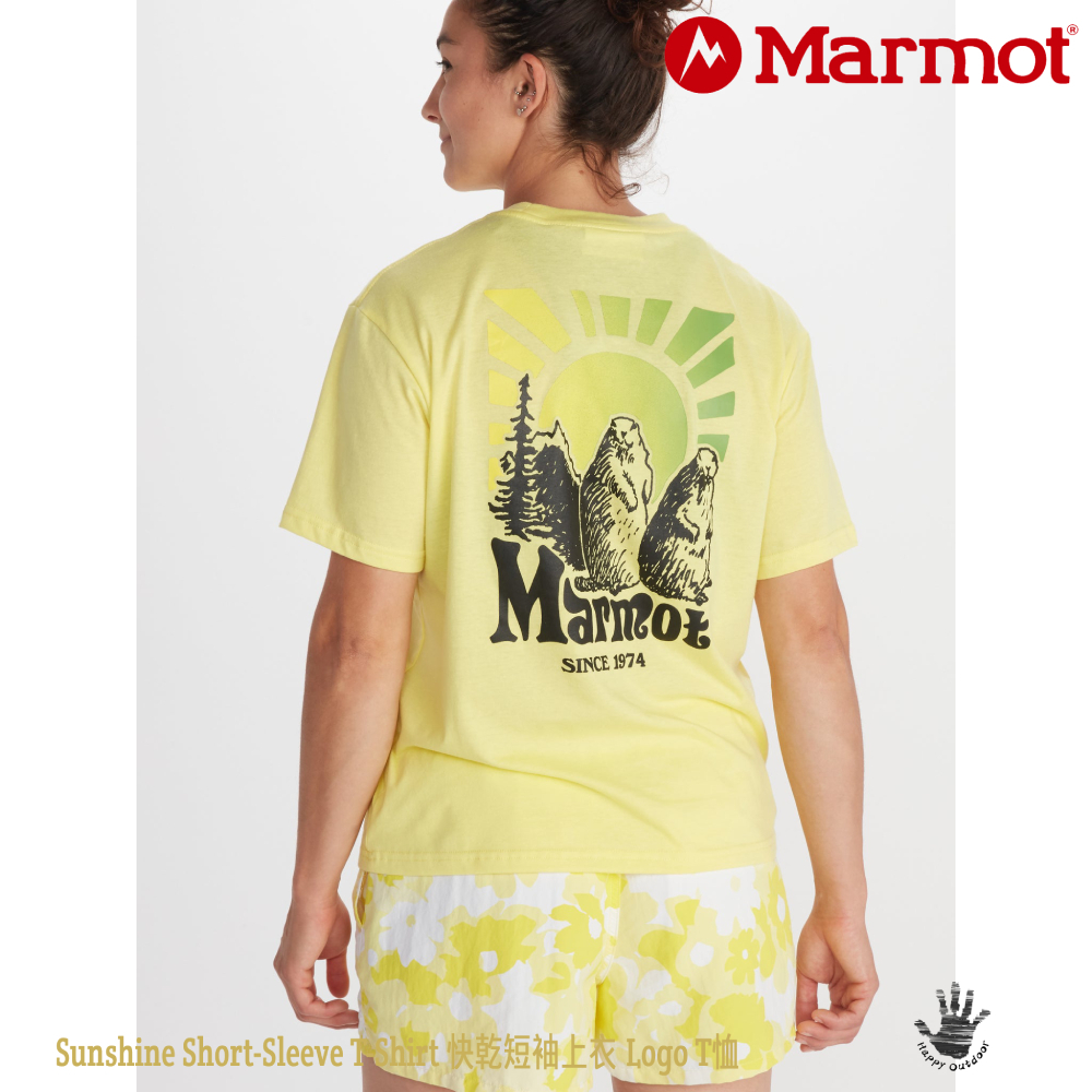 Marmot Women's Sunshine Short-Sleeve T-Shirt 女款快乾短袖上衣 Logo T恤 M14177-21535 Light Yellow [HappyOutdoor]