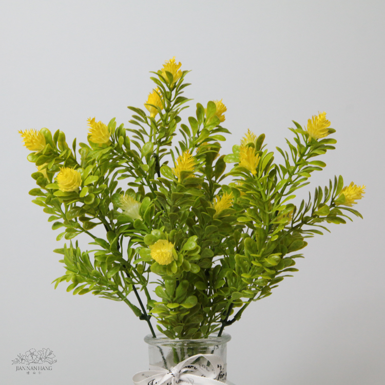 人造花 5頭35目米蘭楊梅噴色 黃