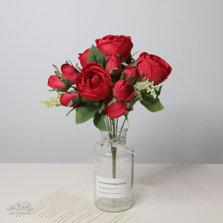 人造花 奧斯汀玫束 紅色