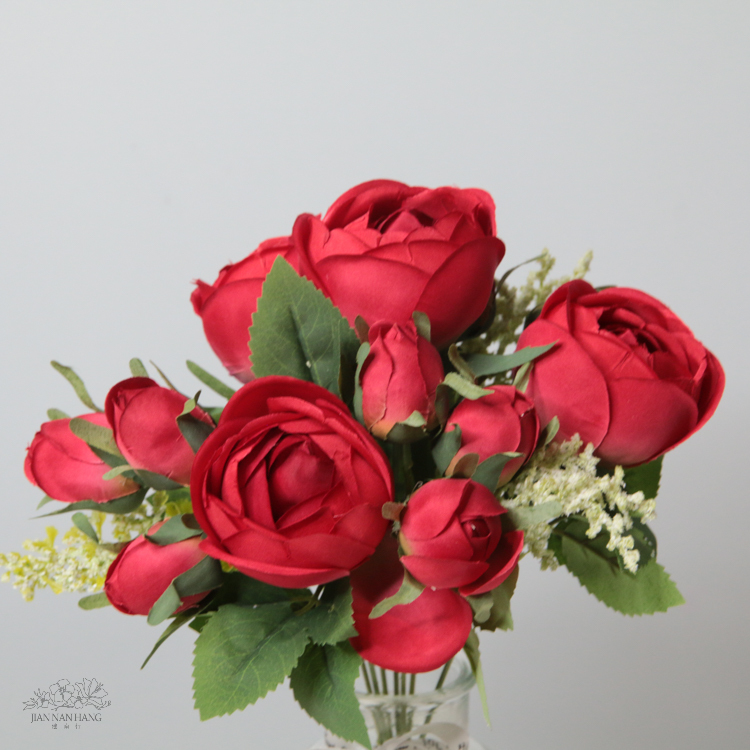 人造花 奧斯汀玫束 紅色