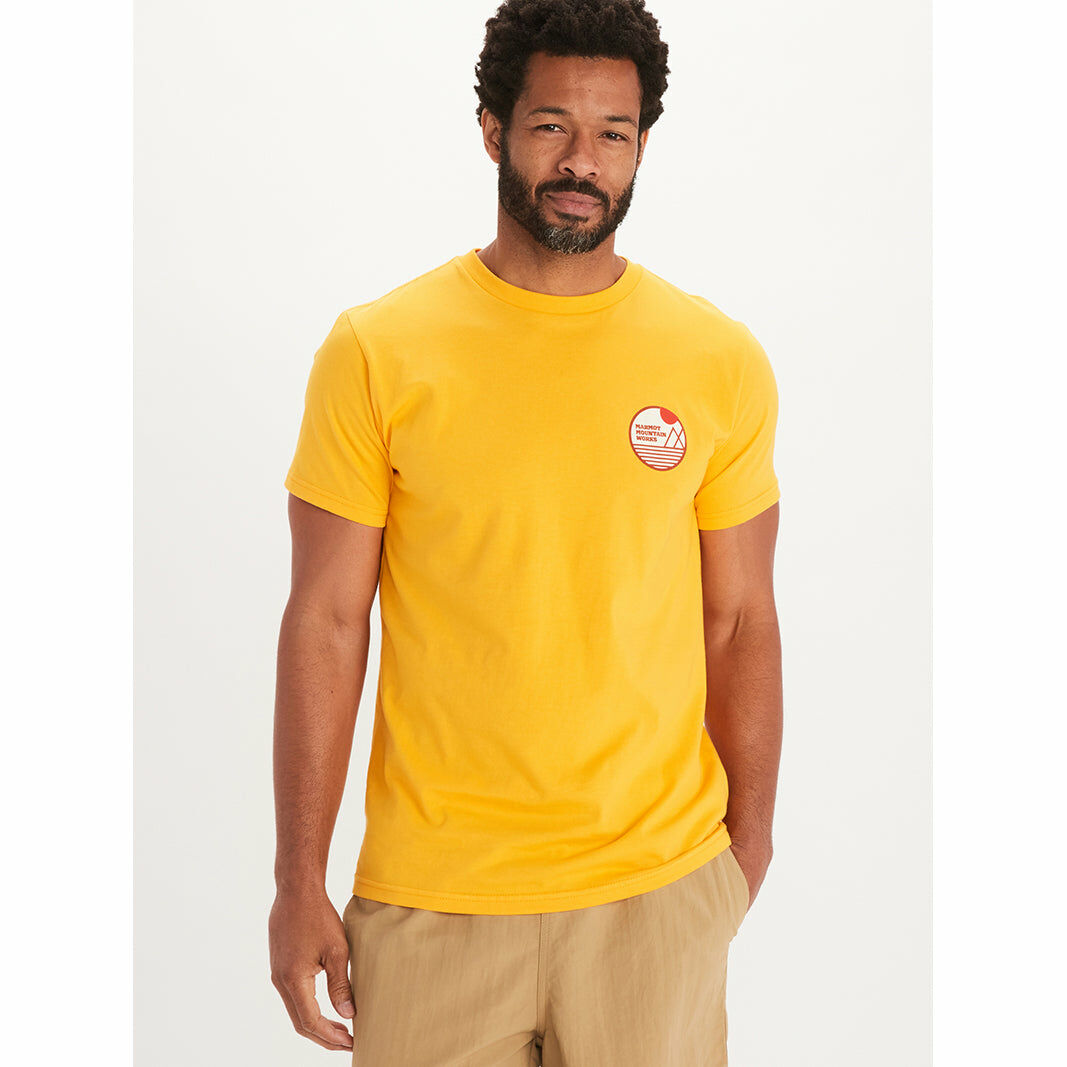 Marmot Men's Logo Short-Sleeve T-Shirt 男款有機棉短袖上衣 LOGO T恤 M12562-9342 Solar [HappyOutdoor]