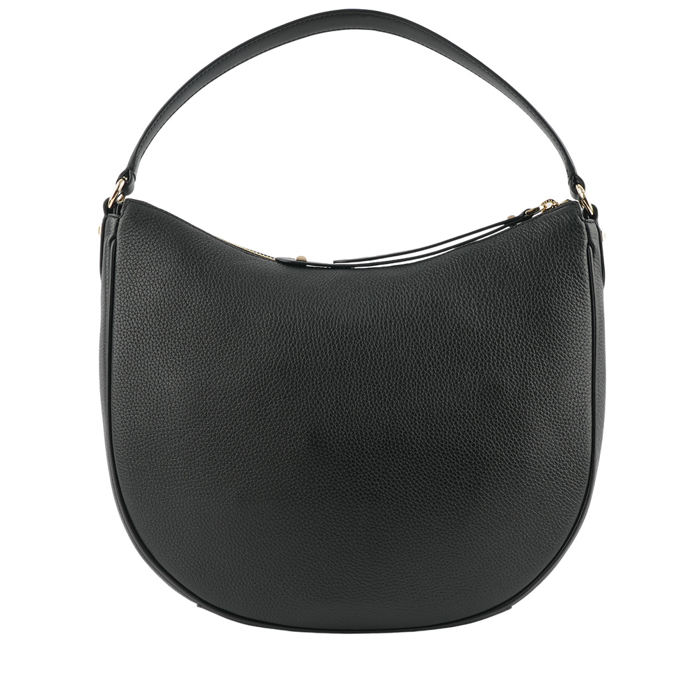 【Michael Kors】Dover 金字荔枝皮革半月形大款肩背包(黑色) 35R4G4DL9L BLACK