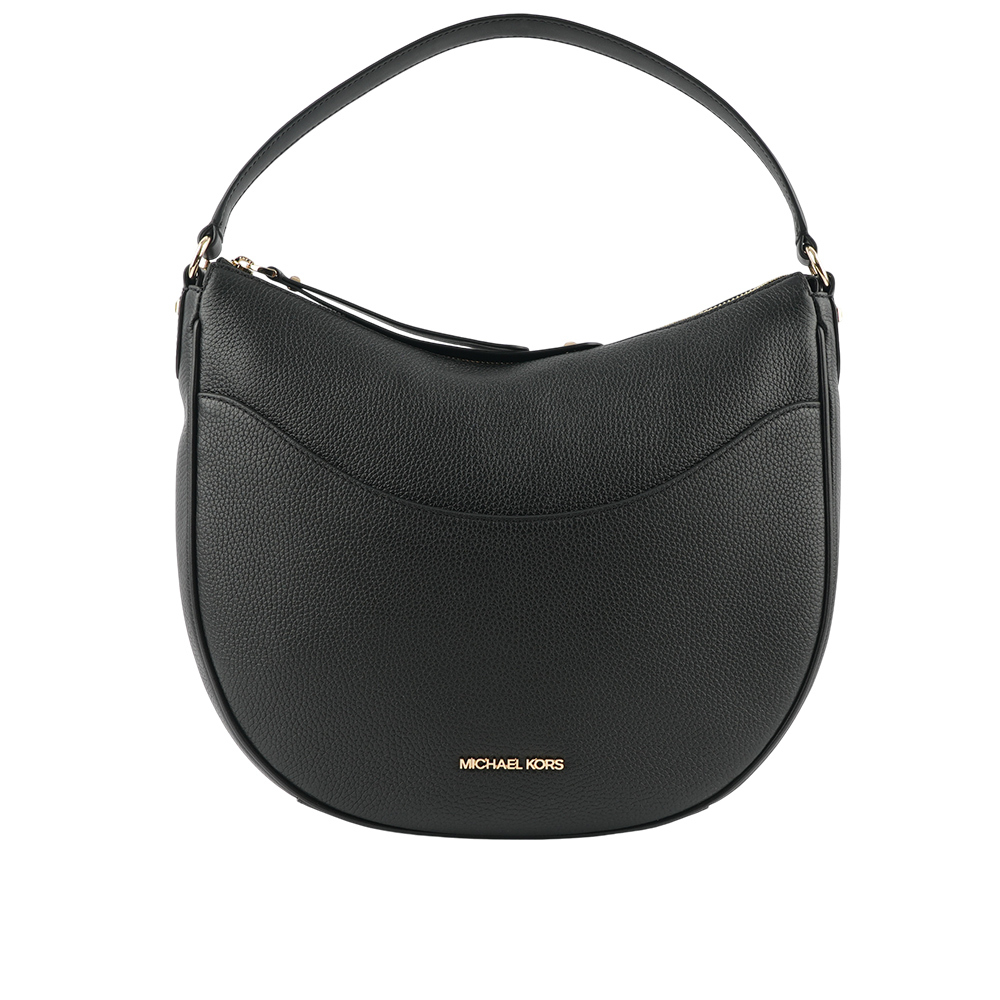 【Michael Kors】Dover 金字荔枝皮革半月形大款肩背包(黑色) 35R4G4DL9L BLACK