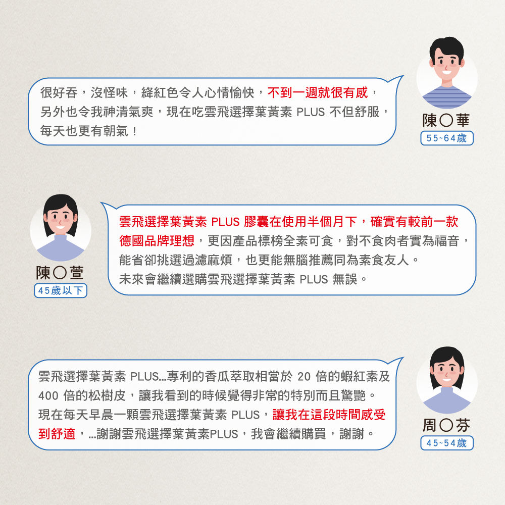 雲飛選擇葉黃素PLUS-口碑推薦