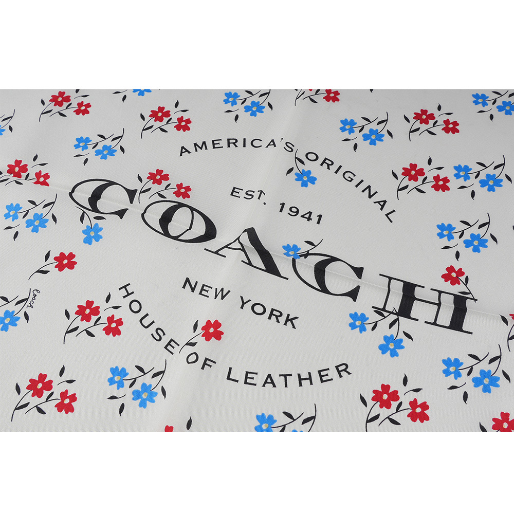 【COACH】Boardwalk 小碎花圖案絲質方巾(白色) CU357 QUX
