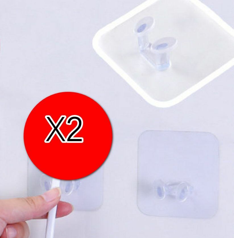 Popular plug hooks 2 pack seamless home kitchen wall nail-free adhesive hook rack drag strip
