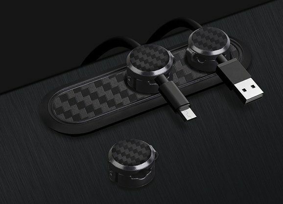 Popular magnetic carbon fiber magnet charging cable organizer, headphone cable, data cable, cable organizer, charging cable storage