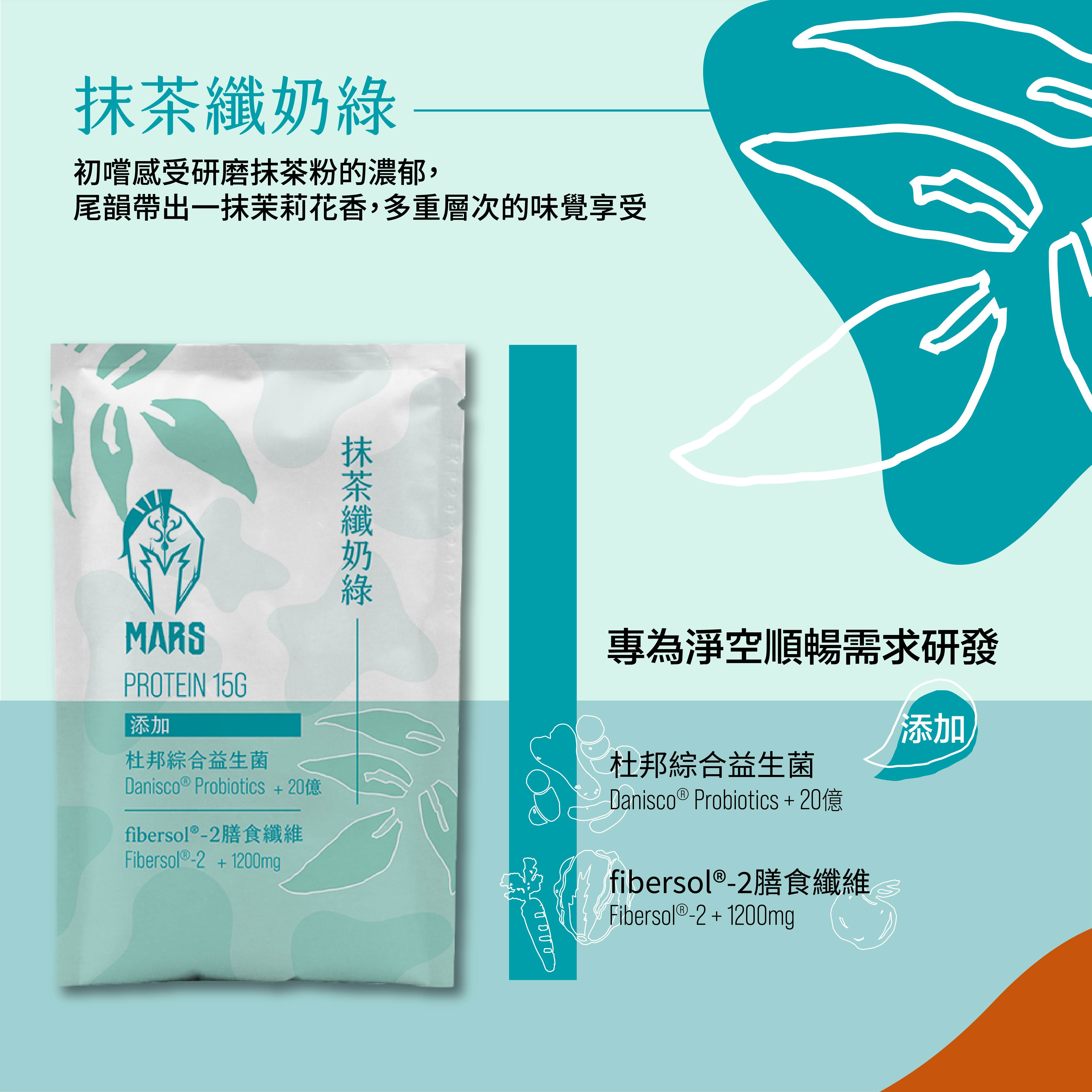 【Mars】抹茶纖奶綠 (多效乳清)-單包