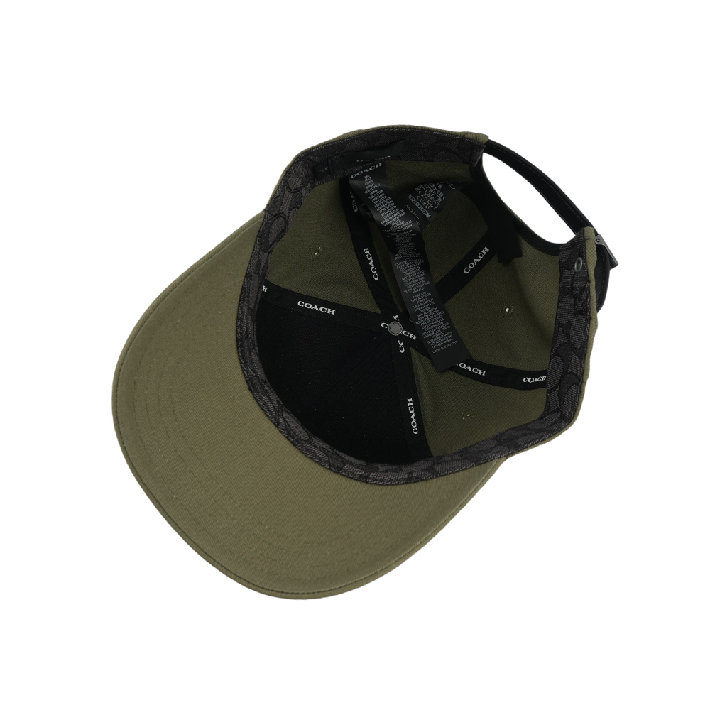 【COACH】刺繡標誌棉質棒球帽 M-L (軍綠色) CH409 MGR