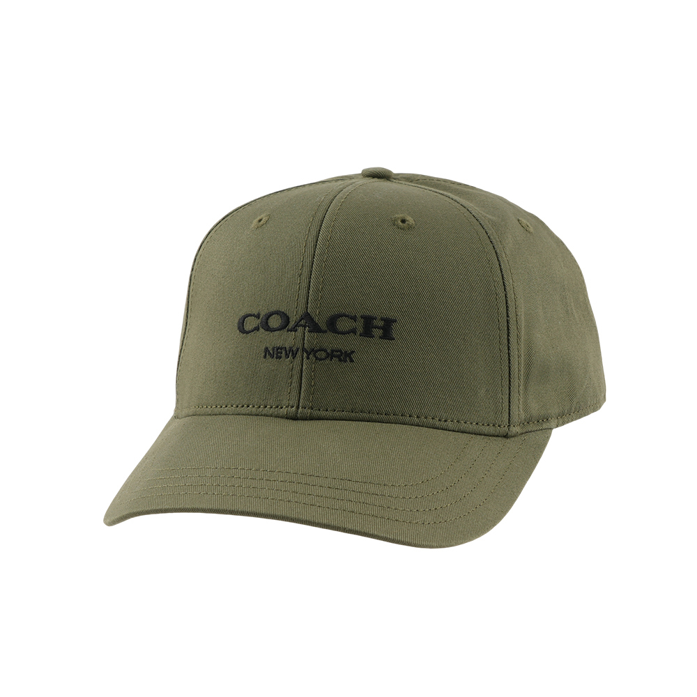 【COACH】刺繡標誌棉質棒球帽 M-L (軍綠色) CH409 MGR