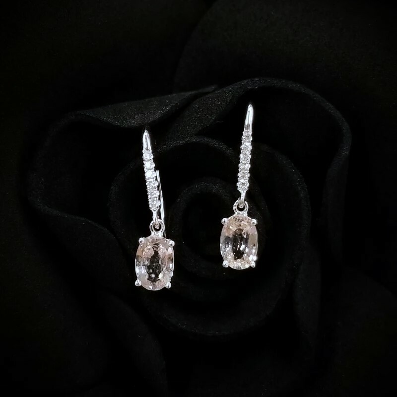 18K White Gold 1.03ct Sapphire and Diamond Earrings