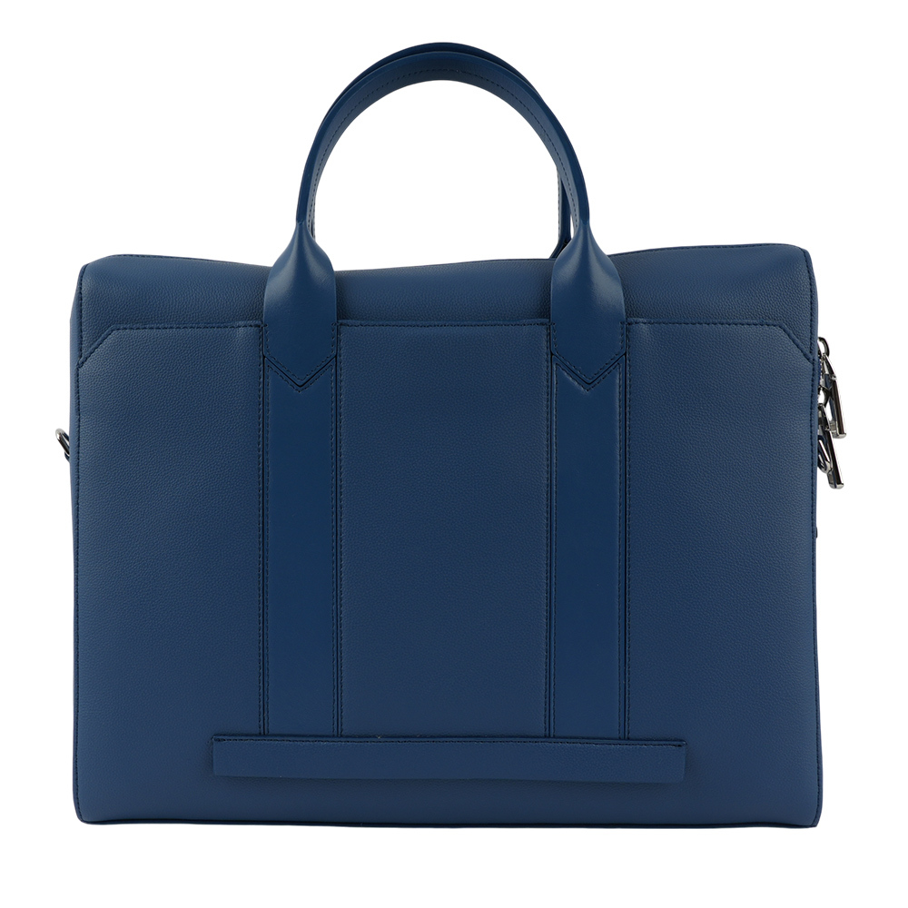 【BALLY】Elter 壓紋牛皮手提/斜背二用公事包(霓虹藍) 6303119