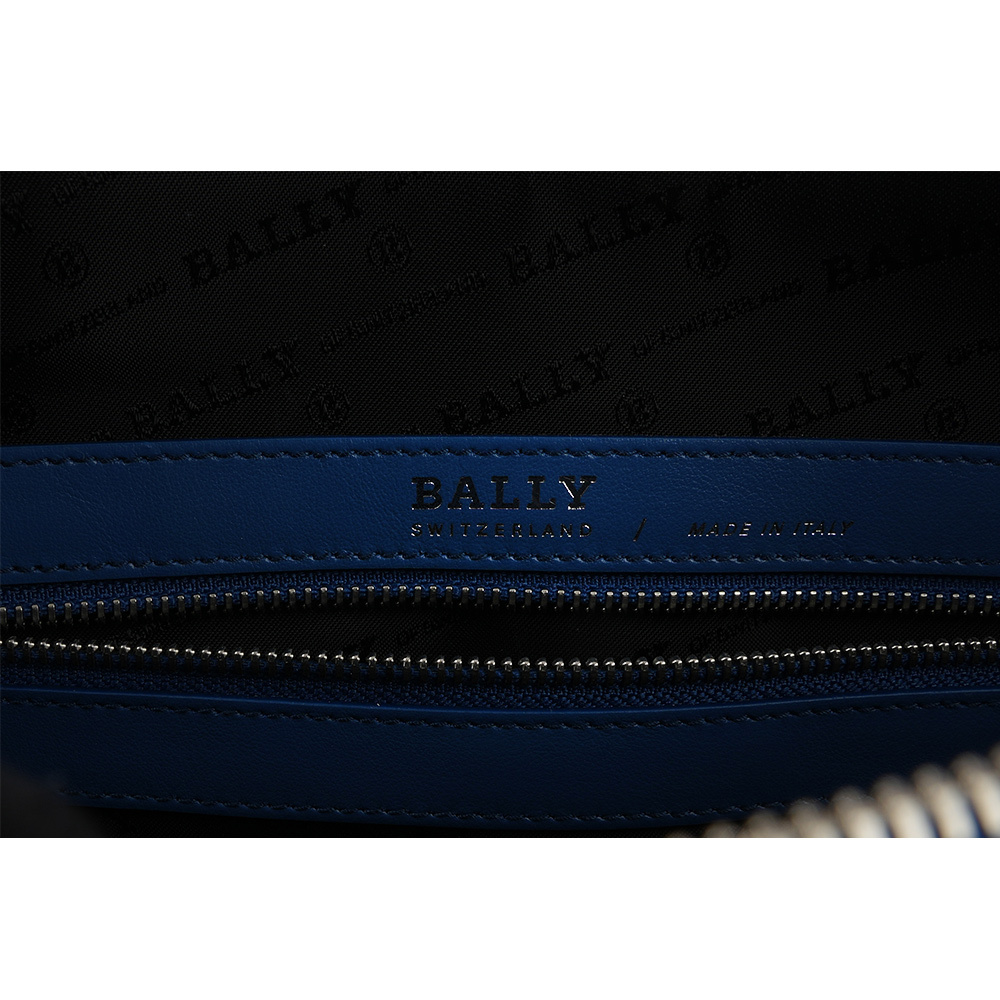 【BALLY】Elter 壓紋牛皮手提/斜背二用公事包(霓虹藍) 6303119