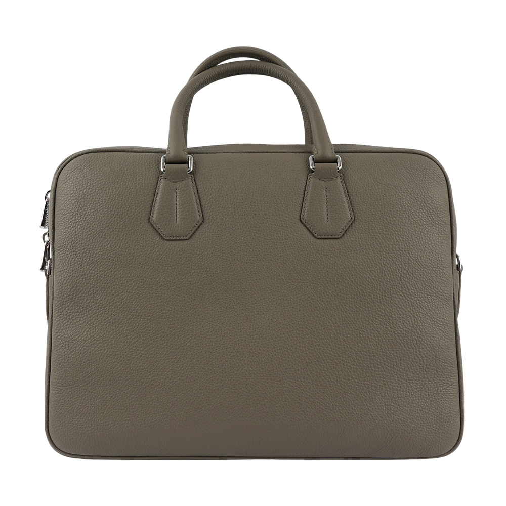 【BALLY】Staz 粒紋牛皮手提/斜背二用公事包(灰色) 6302600