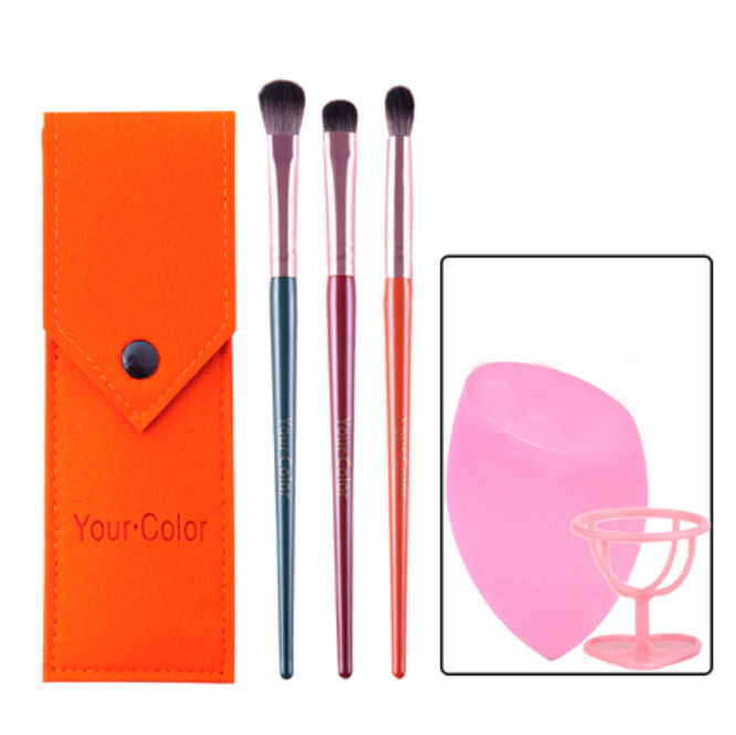 Hot style [3 pieces] eye ​​shadow brush with Dunhuang fiber hair (color: color beauty egg shelf) [please contact customer service to confirm the delivery color after placing the order]
