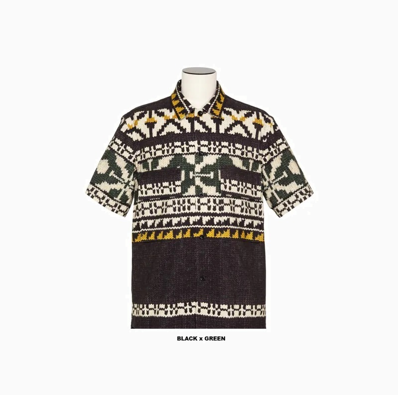 SACAI 2024 A/W PATTERN KNIT PRINT SHIRT S/S - PRE ORDER ITEM (預訂中)