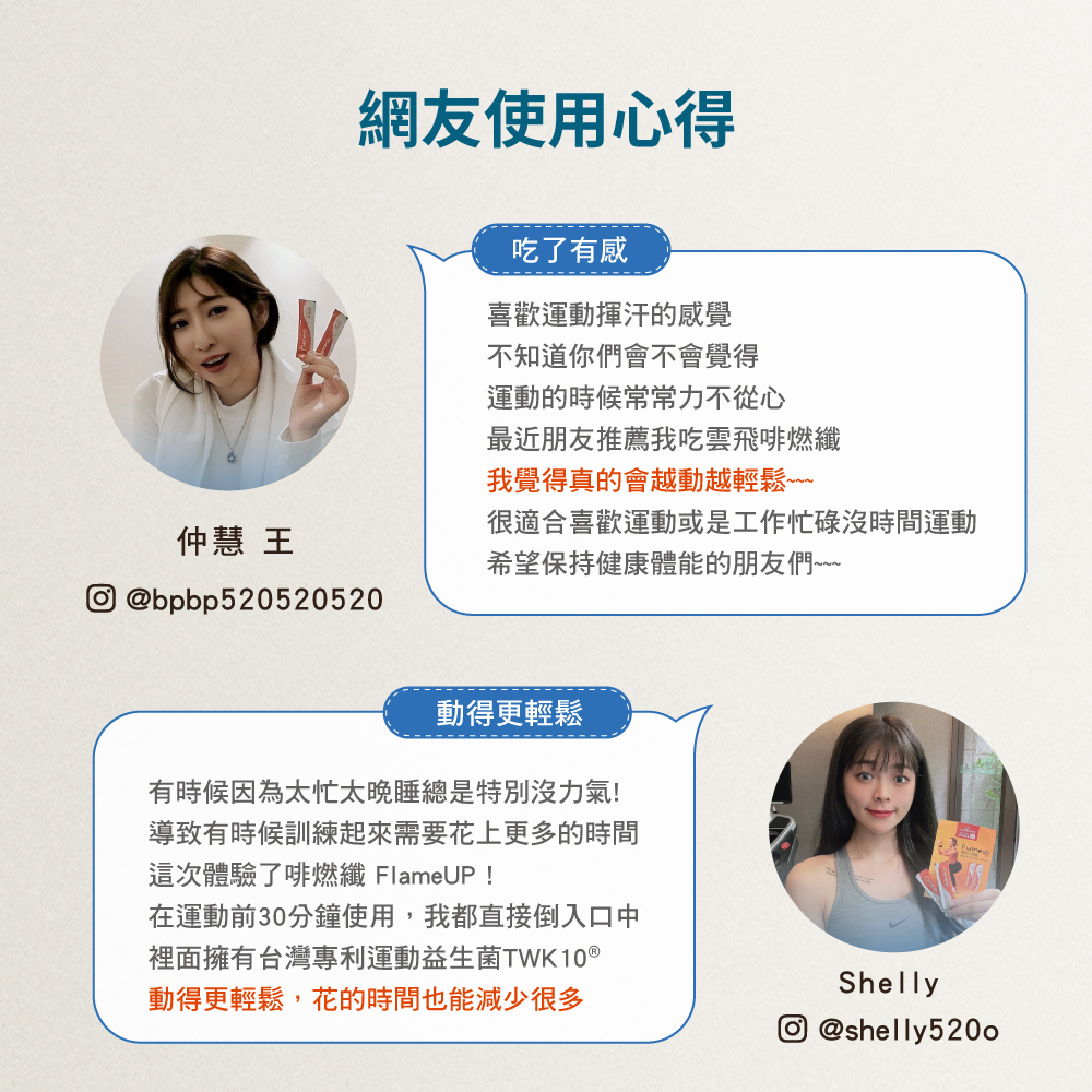 雲飛選擇啡燃纖運動益生菌-網友使用心得,動得更輕鬆