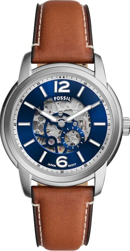 萬年鐘錶 - Fossil     休閒時尚皮革款機械自動男錶 ME3263  錶徑43MM