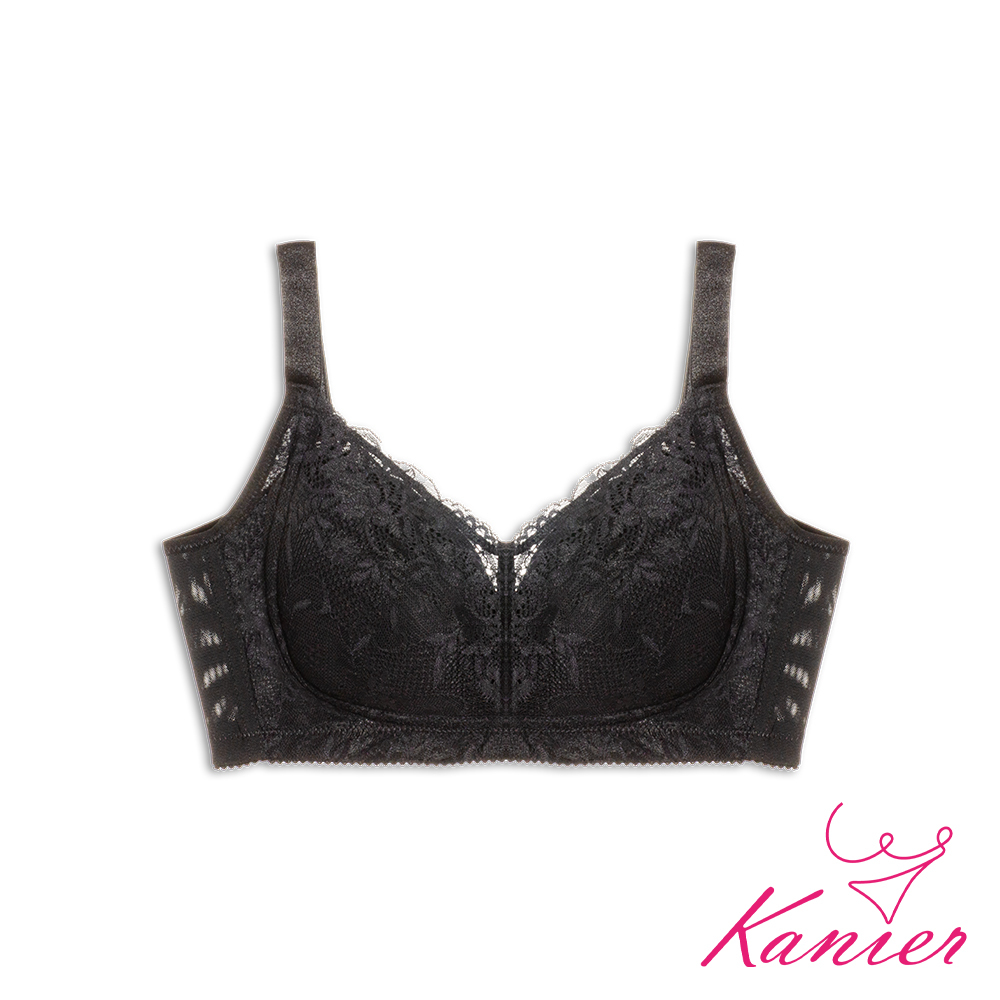 【Kanier卡妮兒】春露晨光 美型集中高脊心無鋼圈內衣【6010 暮夜黑 C / D / E罩杯】