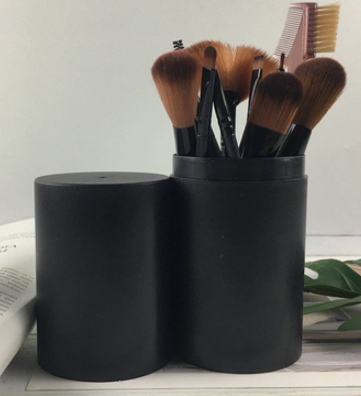 Hot style [12 pieces] makeup brush set (color: black storage bucket)