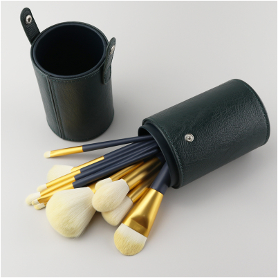 Hot style [14 pieces] makeup brush set (navy blue with green bucket)