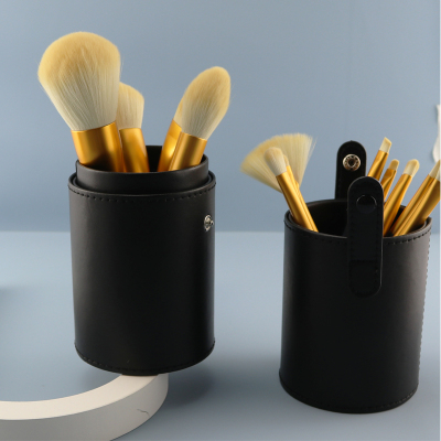 Hot style [14 pieces] makeup brush set (navy blue with black bucket)