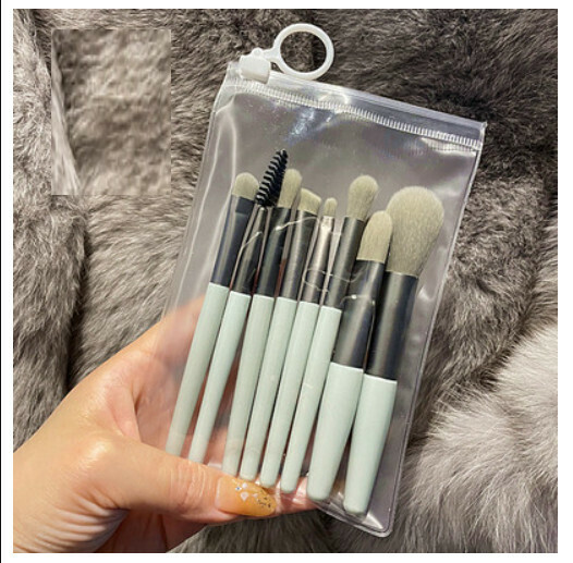 Hot Style [8 Pack] Makeup Brush with Short Handle (Mint Green)