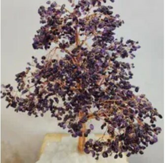 [S] GEMZ & CO HLCT XL WHITE DRUSE CRYSTAL TREE, HIGH END AMETHYST, W70 (W70)