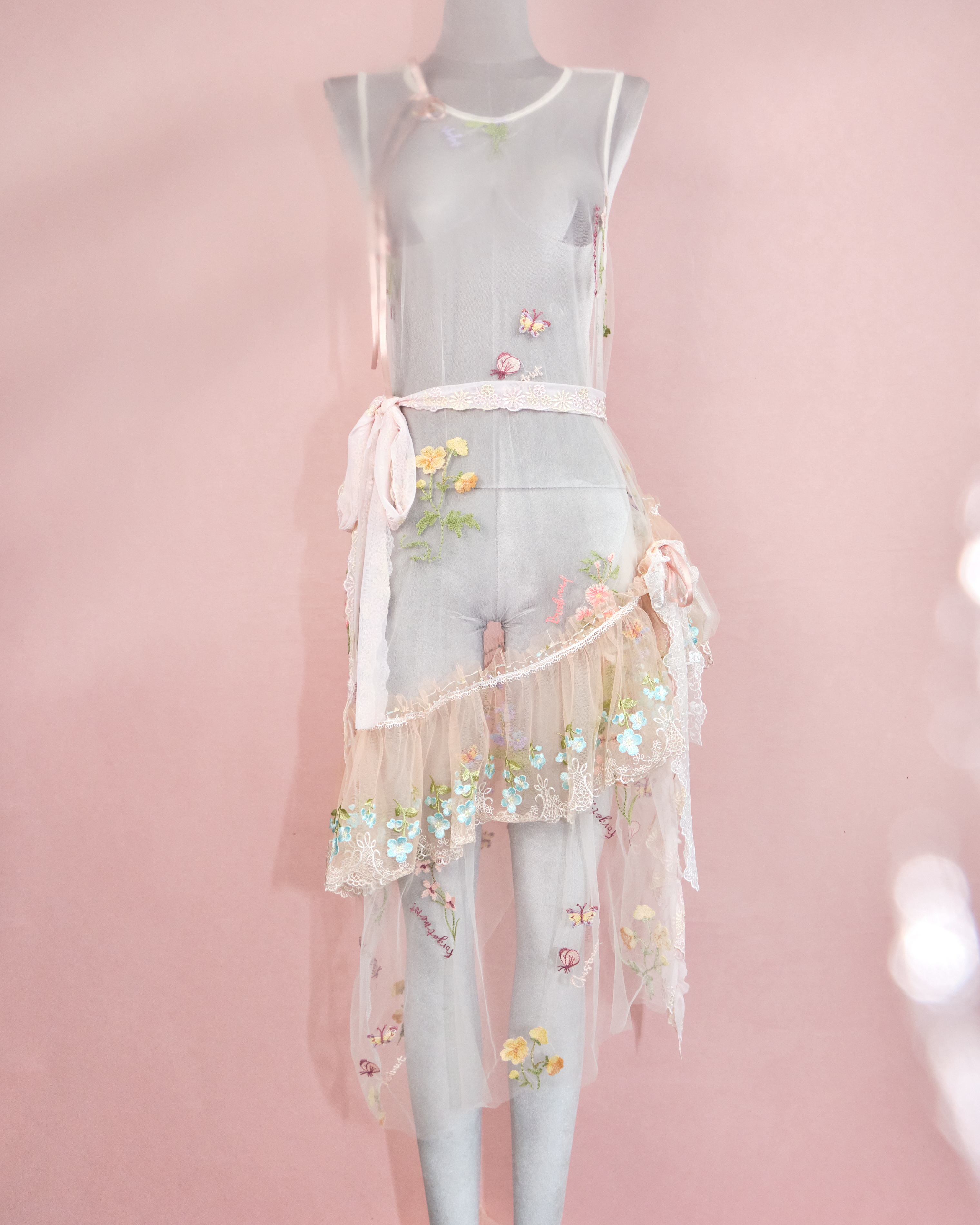 11211 The Tale About Garden Girl~Embroidery Laced Mesh Dress