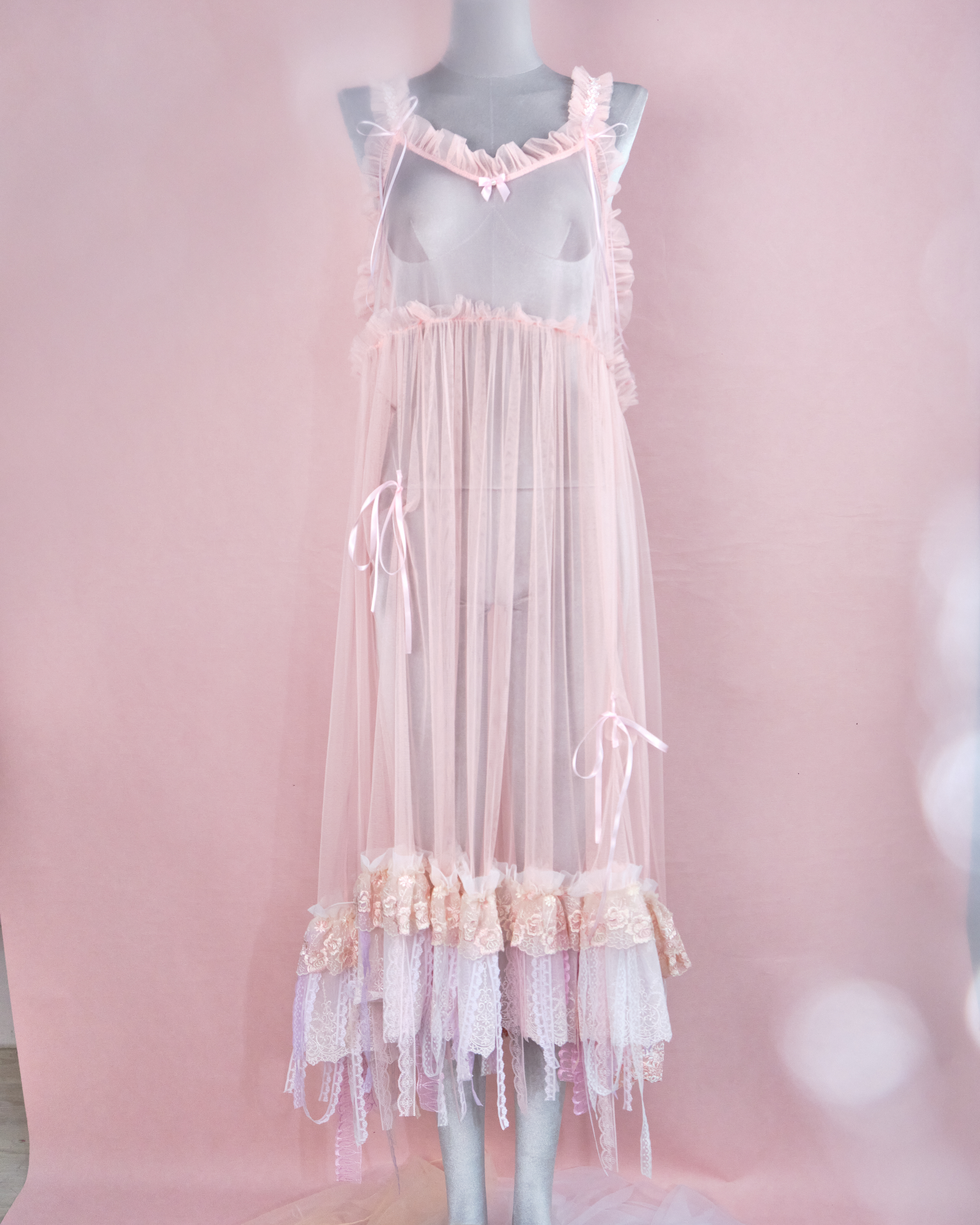 11215 The Tale About Wisteria Flower Girl~Laced Vine Design Mesh Dress