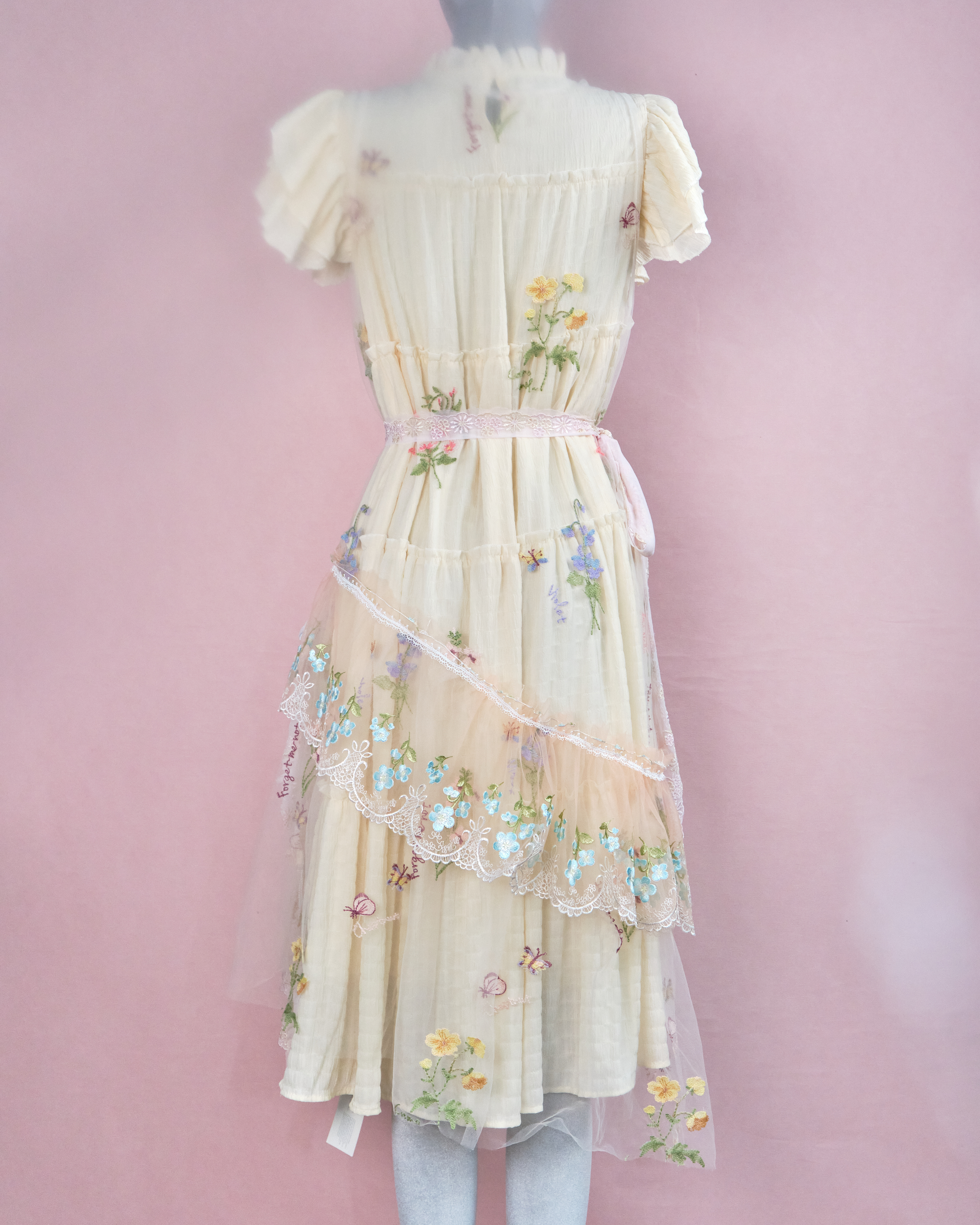 11211 The Tale About Garden Girl~Embroidery Laced Mesh Dress