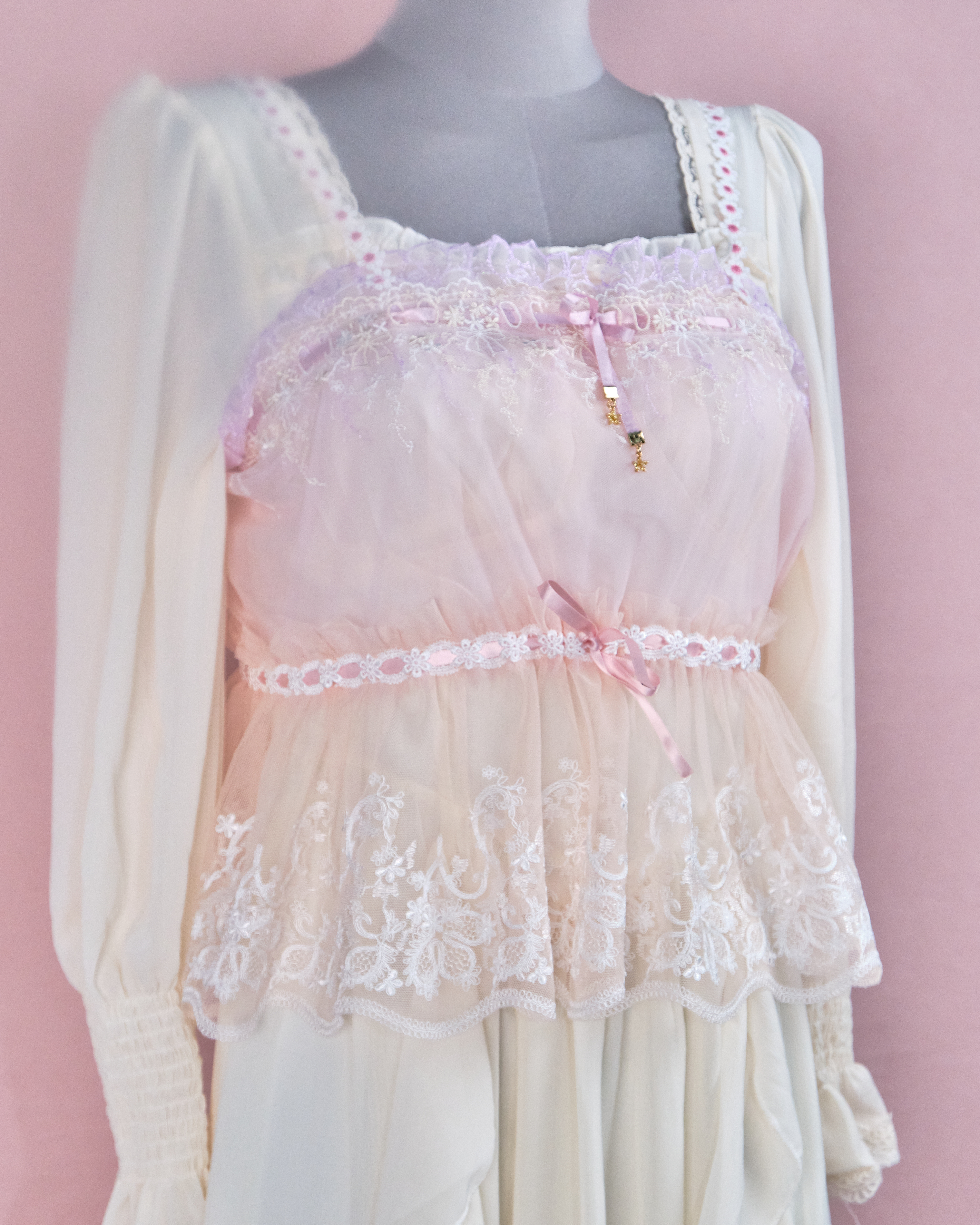 11228 The Tale About Fancy Girl~Pastel Pink Laced Top