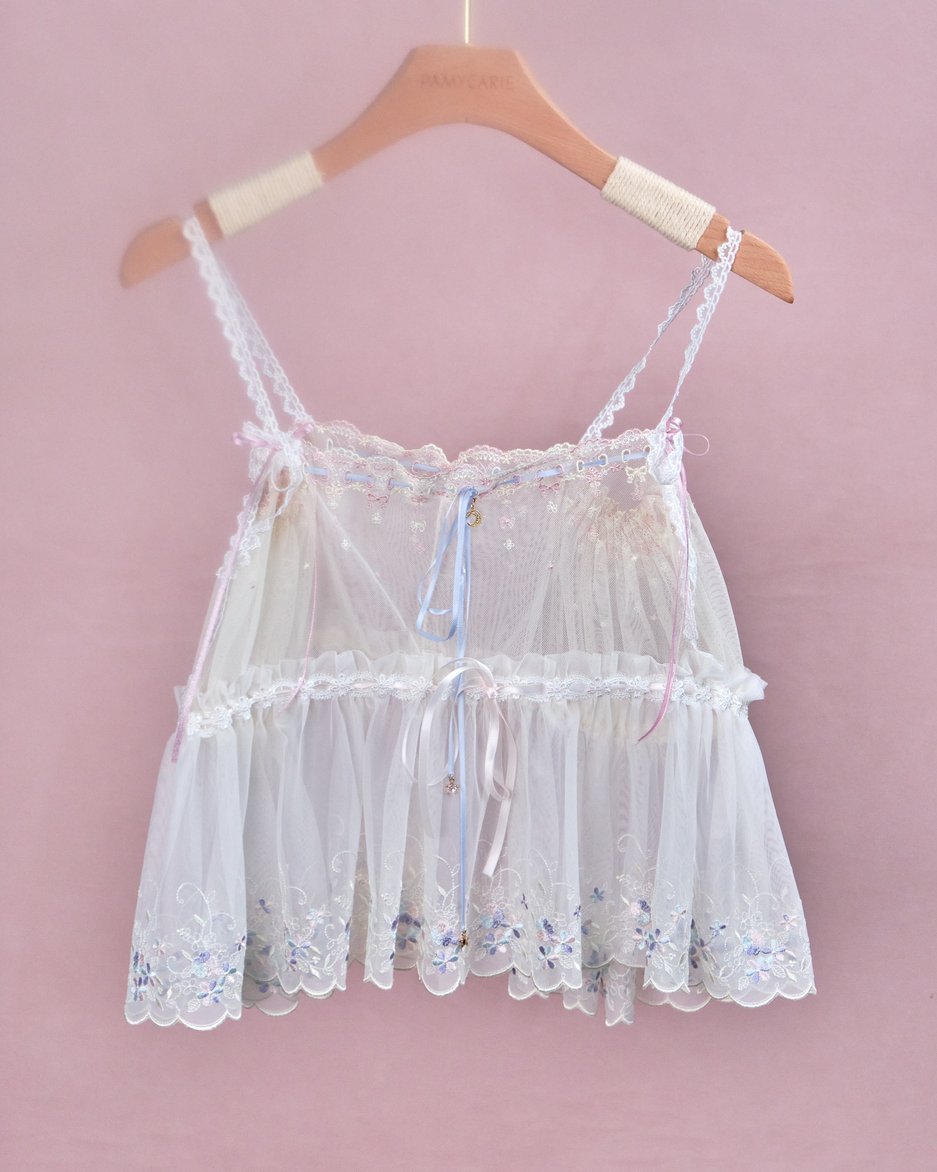 11225 The Tale About Graceful Girl~Empire Waistline Glaze Laced Top