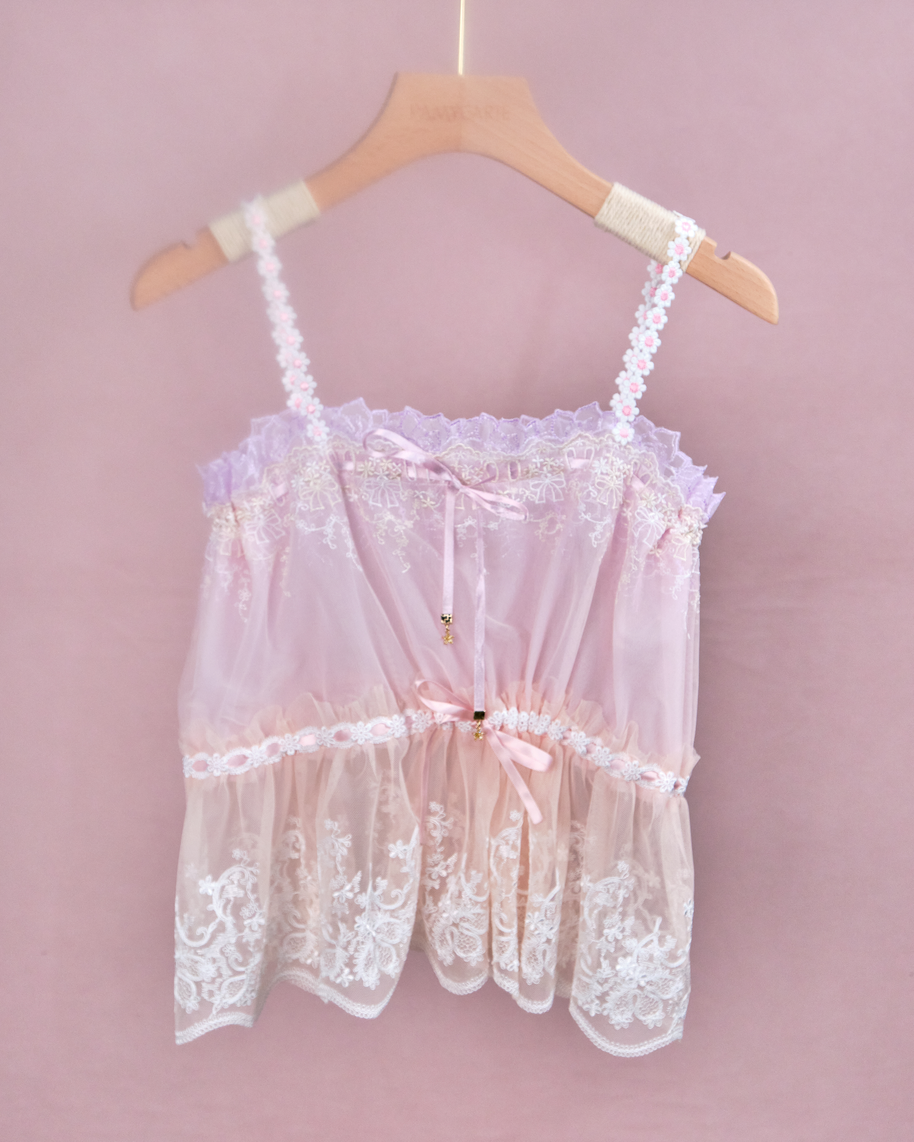 11228 The Tale About Fancy Girl~Pastel Pink Laced Top