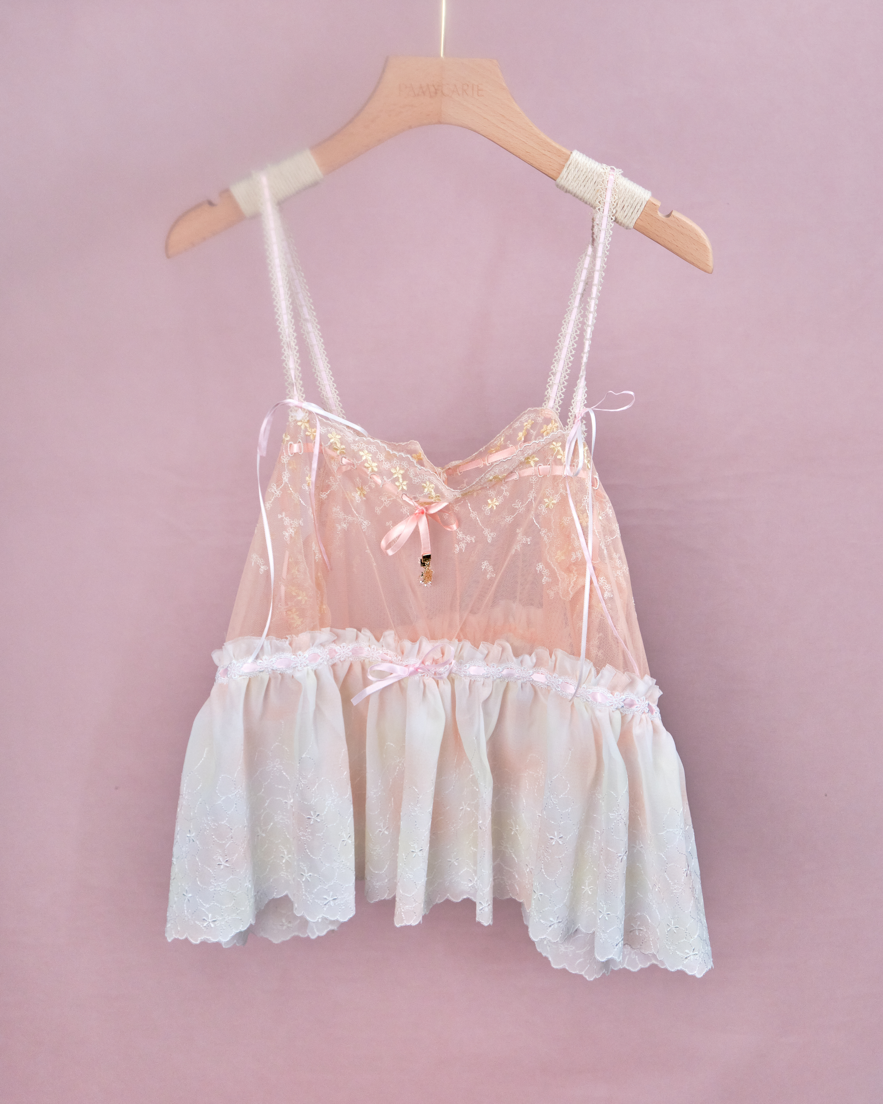 11231 The Tale About Graceful Girl~Pinky-orange Laced Top