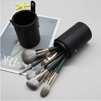 New style [14-pack] makeup brush set (green color plus black bucket) [please contact customer service to confirm the delivery color after placing the order]