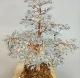 [S] GEMZ & CO HLCT XL HIGH END CITRINE DRUSE CRYSTAL TREE, AQUAMARINE, W72 (W72)