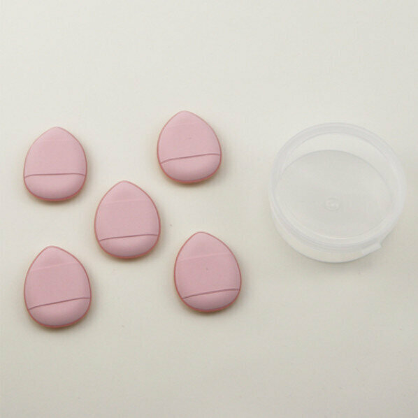New style (5 pieces) fingertip water drop small powder puff (pink finger powder puff (boxed))