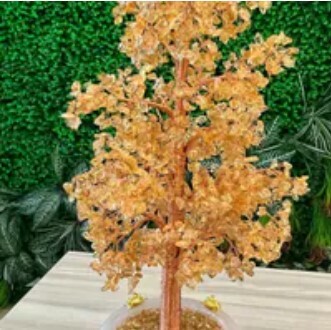 [S] GEMZ & CO HLCT SUPER WEALTH HIGH END JADE POT TREE, HIGH END CITRINE, W75 (W75)