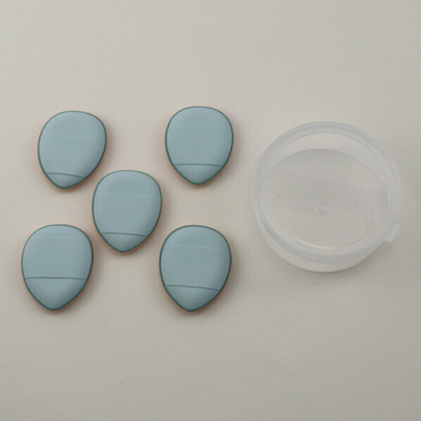 New style (5 pieces) fingertip water drop small powder puff (blue finger powder puff (boxed))