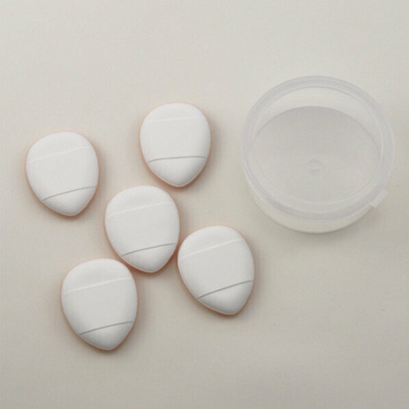 New style (5 pieces) fingertip water drop small powder puff (white finger powder puff (boxed))